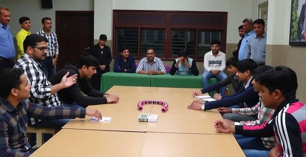 Mini Militia - Doodle Army 2 Indian College Tournament Mini Militia - Doodle Army 2 tournament in an Indian college with students competing and spectators watching